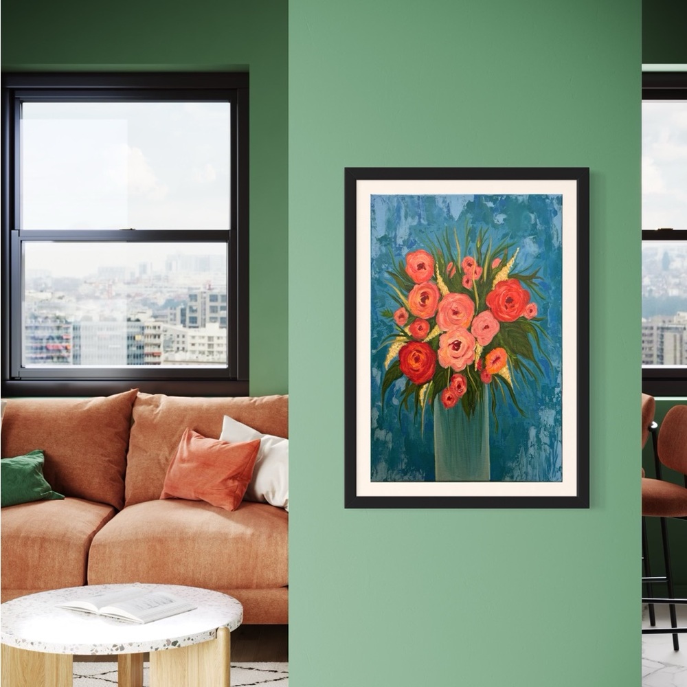 Acrylic floral painting